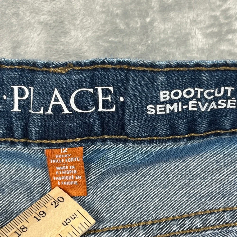 The Children's Place Bootcut Jeans Kids Size‎ 12 Husky Blue Adjustable Waist